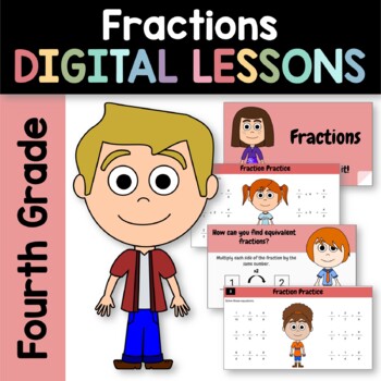 Preview of Fractions for Fourth Grade | Interactive Google Slides | Math Skills Review