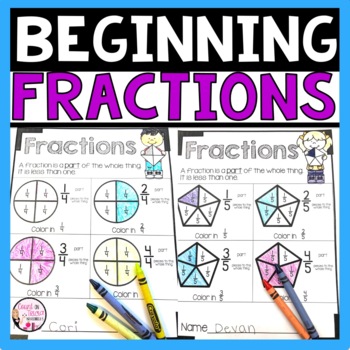 Fractions for Kindergarten and First Grade Free by Count on Tricia