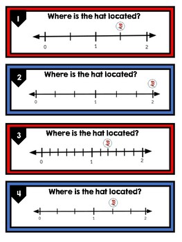 Preview of Fractions greater than 1 on a Number line Task Cards