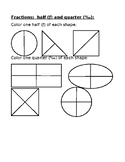 Fractions: half and quarter