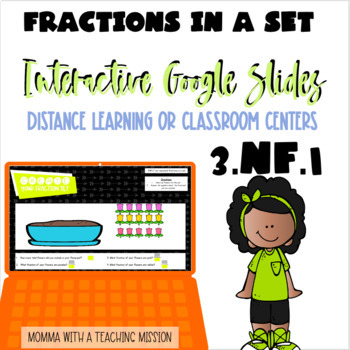 Preview of Fractions in a Set 3.NF.1 Google Classroom 3rd grade