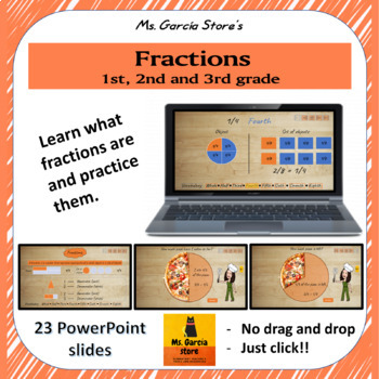 Preview of Fractions learning and practice for 1st, 2nd and 3rd grade