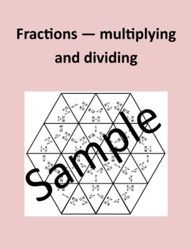 Preview of Fractions - multiplying and dividing - Math puzzle