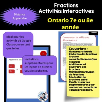 Preview of Fractions numériques de 7/8e année (mathématiques de l'Ontario)