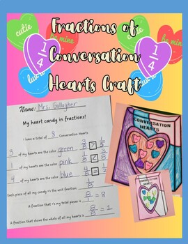 Preview of Fractions of Conversation Hearts Craft