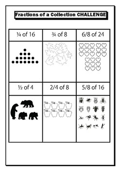 4 fractions worksheet for grade math a Collection Halves, Quarters  & Eighths of Fractions