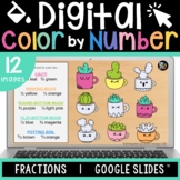 Fractions of a Set Color by Number Math Review Activities 