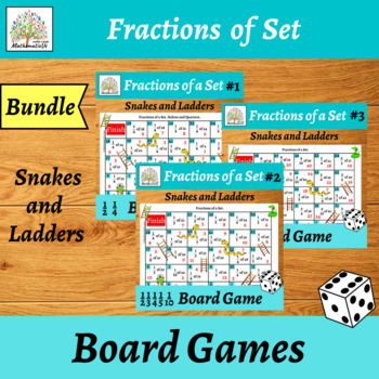 Preview of Fractions of a Set Snakes and Ladders Dice Games Bundle