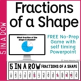 Fractions of a Shape Game: 5 in a Row No-Prep Game