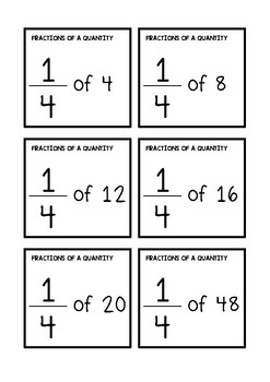 Preview of Fractions of a quantity cards {90 different questions}