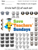 Fractions of a Set Worksheets (4 levels of difficulty)