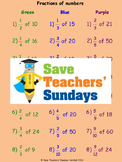 Fractions of amounts worksheets (4 levels of difficulty)