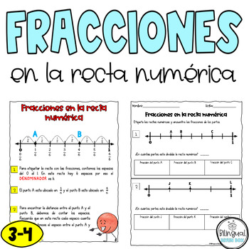 Preview of Fracciones en la recta numérica - Fractions on a Number Line in Spanish