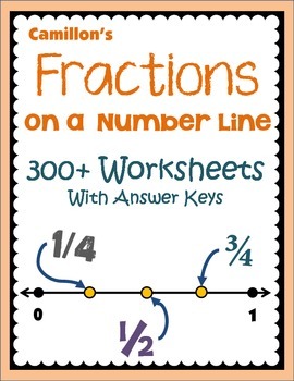 Preview of Locating and Identifying Fractions on a Number Line Worksheets and Activities