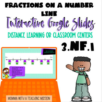 Preview of Fractions on a Number Line 3.NF.1 Google Classroom 3rd Grade 