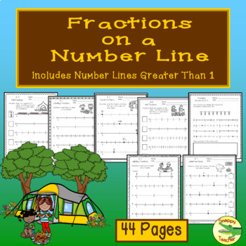 Preview of Fractions on a Number Line---Includes Number Lines Greater Than 1