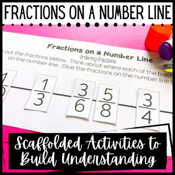 Preview of Fractions on a Number Line Activities - Fraction Worksheets, Games, Centers