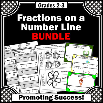 Preview of Fractions Math Stations 3rd Grade Math Pre Assessment Skills Number Line Bundle