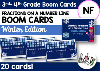 Preview of Fractions on a Number Line Boom Cards