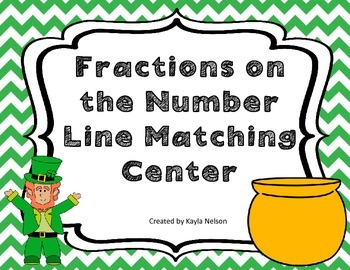 Preview of Fractions on a Number Line Center St.Patrick's Day