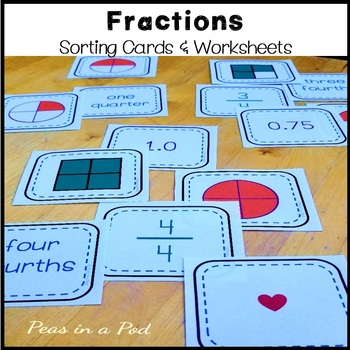 Preview of Fractions on a Number Line Decimals ⭐ Equivalent Fractions Hands On Task Cards