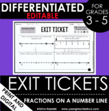 Fractions on a Number Line Exit Tickets Differentiated Mat