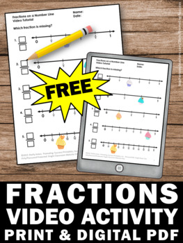 FREE Fractions on a Number Line 3rd Grade Math Review ...