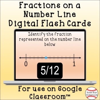 Preview of Fractions on a Number Line Google Classroom™ Digital Flash Cards