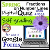 Fractions on a Number Line Google Form Quiz Spring Themed