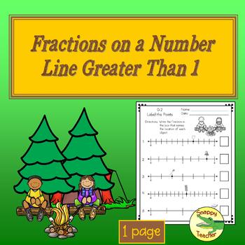 Preview of Fractions on a Number Line Greater Than 1 Freebie