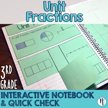 Preview of Unit Fractions Interactive Notebook Activity & Quick Check TEKS 3.3C