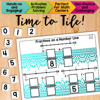 Preview of Fractions on a Number Line Math Center Math Tiles