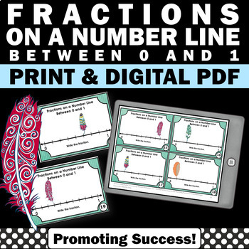 Preview of Fractions on a Number Line Task Cards Games Fraction SCOOT Special Education 3rd