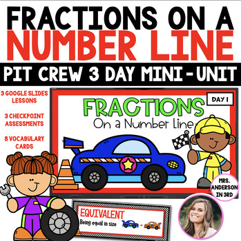 Preview of Fractions on a Number Line Pit Crew Mini-Unit