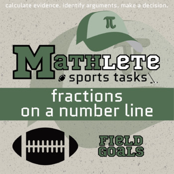 Preview of Fractions on a Number Line Printable & Digital Activity - Football Mathlete
