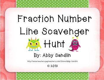 Preview of Fractions on a Number Line Scavenger Hunt {3.NF.A.2a, 3.NF.A.2b}