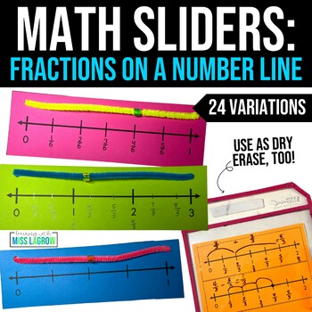 Preview of Fractions on a Number Line Slider Aides Manipulatives