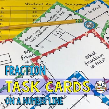 Preview of Fractions on a Number Line Task Cards