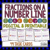 Fractions on a Number Line Task Cards | Digital and Printable