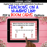 Fractions on a Number Line BOOM Cards & PDF Task Cards Dis