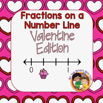 Preview of Fractions on a Number Line - Task Cards (Valentine)
