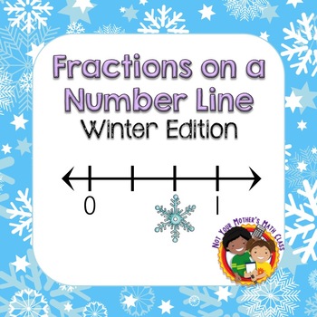 Preview of Fractions on a Number Line - Task Cards (Winter)