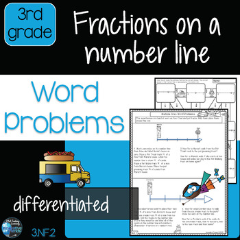 Preview of Fractions on a Number Line Word Problems for 3rd Grade
