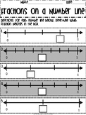 Fractions on a Number Line Worksheet Packet