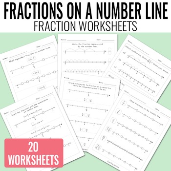 Preview of Fractions on a Number Line Worksheets