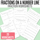 Fractions on a Number Line Worksheets