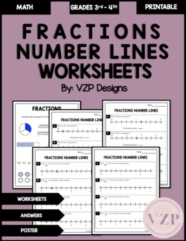 Preview of Fractions on a Number Line Worksheets