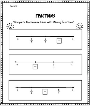 Preview of Fractions on a Number Line  worksheets