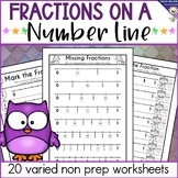 Fractions on a Number Line worksheets and Printable, order