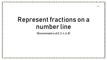Preview of Fractions greater than one on a Number line Cut and Paste (Den. 2, 3, 4, 6, 8)